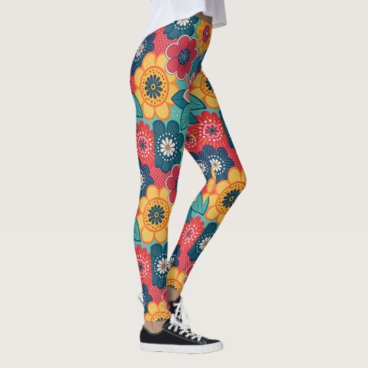 Muster für Retro-Floral Leggings (Rechts)
