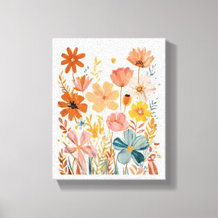 Muster für Retro-Floral Leinwanddruck