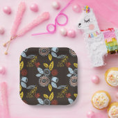 Muster für Retro-Floral Pappteller (Party)