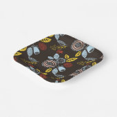 Muster für Retro-Floral Pappteller (Gewinkelt)