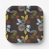 Muster für Retro-Floral Pappteller (Vorderseite)