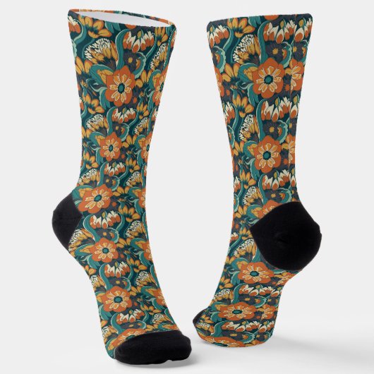 Muster für Retro-Floral Socken (Gewinkelt)