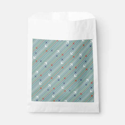 Muster für Retro-Flugzeugmuster Vorzugstaschen Geschenktütchen (Vorderseite)