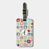 Muster für Retro-Kaffeeköpfe und Kaffeekuppen Gepäckanhänger (Vorderseite vertikal)