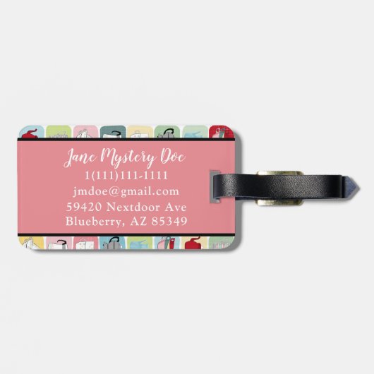 Muster für Retro-Kaffeeköpfe und Kaffeekuppen Gepäckanhänger (Rückseite horizontal)