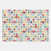 Muster für Retro-Kaffeeköpfe und Kaffeekuppen Geschenkpapier Set (Vorderseite 2)