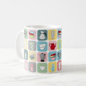 Muster für Retro-Kaffeeköpfe und Kaffeekuppen Kaffeetasse (Vorderseite Links)