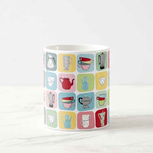 Muster für Retro-Kaffeeköpfe und Kaffeekuppen Kaffeetasse (Mittel)