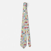 Muster für Retro-Kaffeeköpfe und Kaffeekuppen Krawatte (Vorderseite)