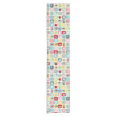 Muster für Retro-Kaffeeköpfe und Kaffeekuppen Kurzer Tischläufer (Vorderseite)