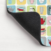 Muster für Retro-Kaffeeköpfe und Kaffeekuppen Mousepad (Ecke)