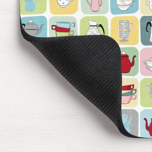Muster für Retro-Kaffeeköpfe und Kaffeekuppen Mousepad (Ecke)