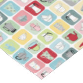 Muster für Retro-Kaffeeköpfe und Kaffeekuppen Tischdecke (Schrägansicht)