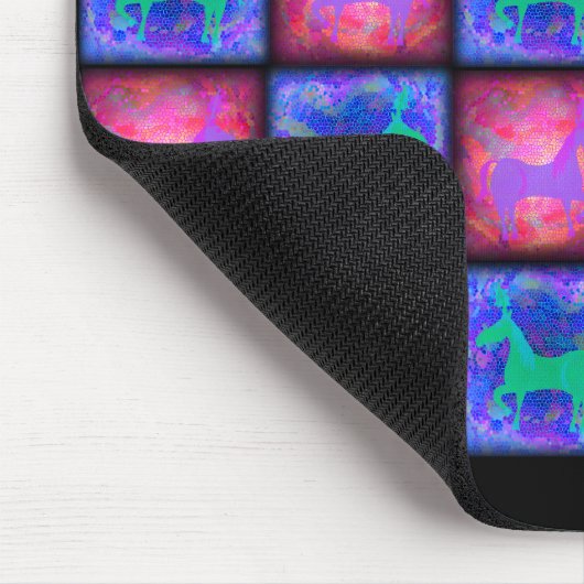 Muster für Retro Neon Unicorn-Karo Mousepad (Ecke)