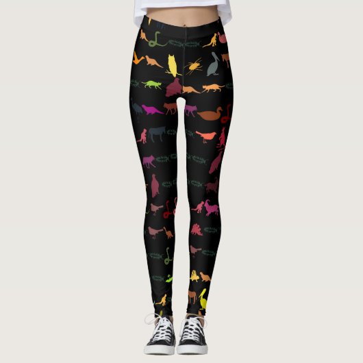 Muster für Retro-Niedliche Tiere Leggings (Vorderseite)