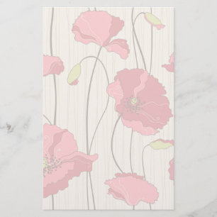 Muster für Retro-Poppies Briefpapier