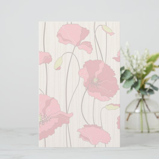 Muster für Retro-Poppies Briefpapier (Stehend Vorderseite)