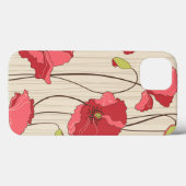 Muster für Retro-Poppies Case-Mate iPhone Hülle (Rückseite (Horizontal))