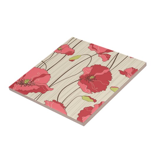 Muster für Retro-Poppies Fliese (Seite)