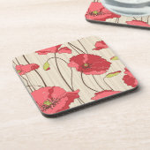 Muster für Retro-Poppies Untersetzer (Linke Seite)