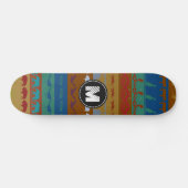 Muster für Retro-Retro-farbige Monogramm-Tiere #6 Skateboard (Horizontal)