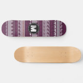 Muster für Retro-Retro-farbige Monogramm-Tiere Skateboard (Horizontal)