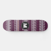 Muster für Retro-Retro-farbige Monogramm-Tiere Skateboard (Horizontal)