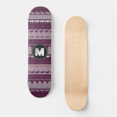 Muster für Retro-Retro-farbige Monogramm-Tiere Skateboard (Vorderseite)