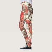 Muster für Retro-Rote Rosen Leggings (Links)