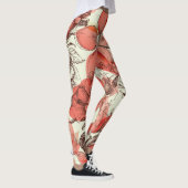 Muster für Retro-Rote Rosen Leggings (Rechts)