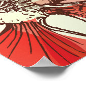 Muster für Retro-Rote Rosen Poster (Ecke)