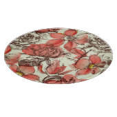 Muster für Retro-Rote Rosen Schneidebrett (Ecke)