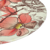 Muster für Retro-Rote Rosen Schneidebrett (Ecke)