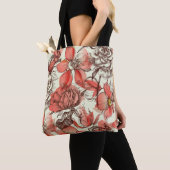 Muster für Retro-Rote Rosen Tasche (Von Nahem)