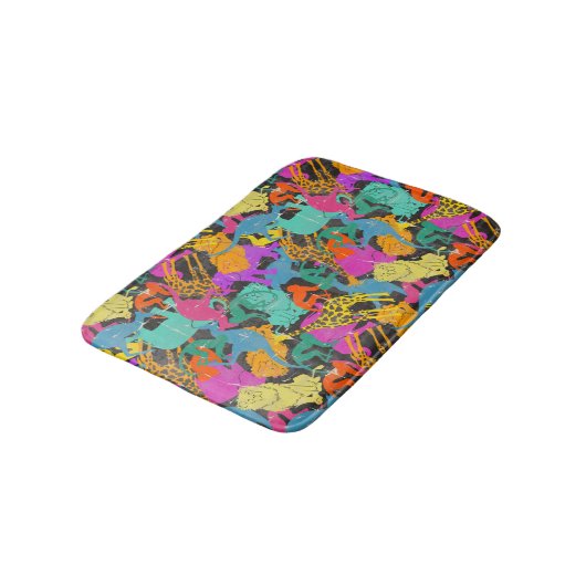 Muster für Retro-Silhouetten Badematte (Schrägansicht)