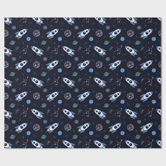 Muster für Rocketship-Papier Geschenkpapier (Flach)