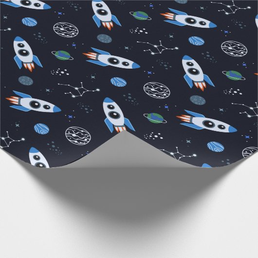 Muster für Rocketship-Papier Geschenkpapier (Ecke)
