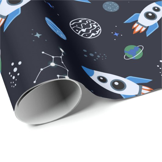 Muster für Rocketship-Papier Geschenkpapier (Rolleneckpunkt)