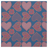 Muster für romantische Herzen und Rote Rosen Stoff (Muster)