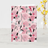 Muster für rosa Blumenbeauty Karte (Gelbe Blume)