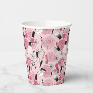 Muster für rosa Blumenbeauty Pappbecher