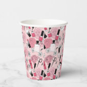 Muster für rosa Blumenbeauty Pappbecher (Rechts)