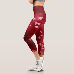 Muster für rosa Herzen Capri Leggings