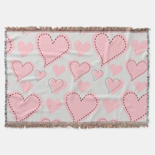 Muster für rosa Herzen Decke (Vorderseite)