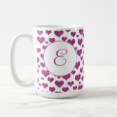 Muster für rosa Herzen Elegantes Monogramm Kaffeetasse (Links)