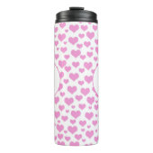 Muster für rosa Herzen Elegantes Monogramm Thermosbecher (Vorderseite)