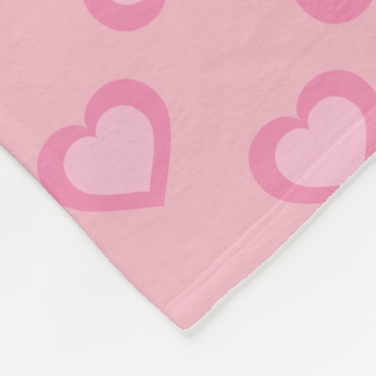 Muster für rosa Herzen Fleecedecke (Ecke)