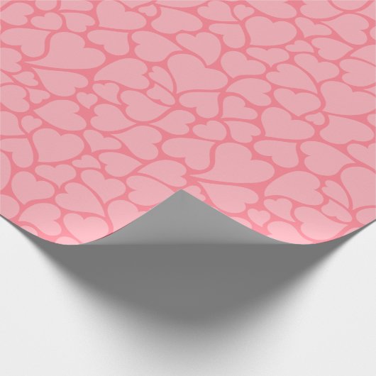 Muster für rosa Herzen Geschenkpapier (Ecke)