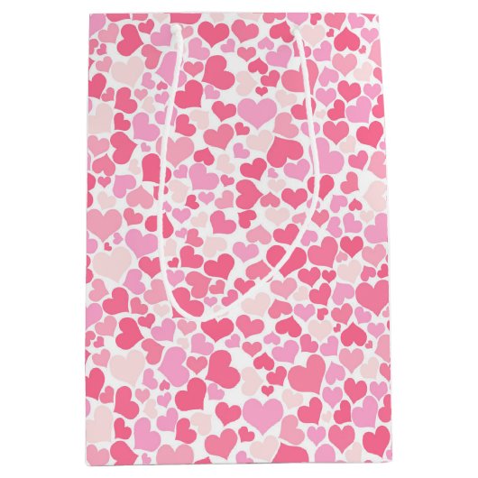 Muster für rosa Herzen - Geschenktasche Mittlere Geschenktüte (Vorderseite)