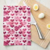 Muster für rosa Herzen Geschirrtuch (Viertel Falte)